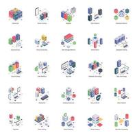 Database Server Isometric Illustrations  vector