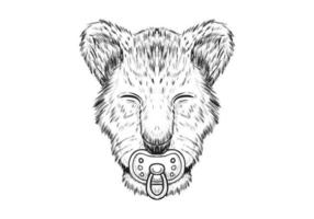 Baby Lion hand drawn illustration vector
