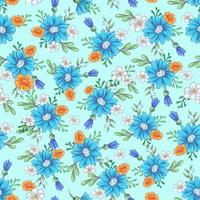 Wild flowers seamless pattern