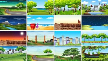 Large set of different scenes vector