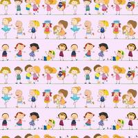 Seamless design with kids vector