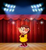 A monkey perform on stage vector