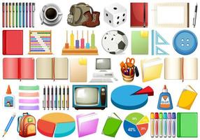 Set of different objects vector