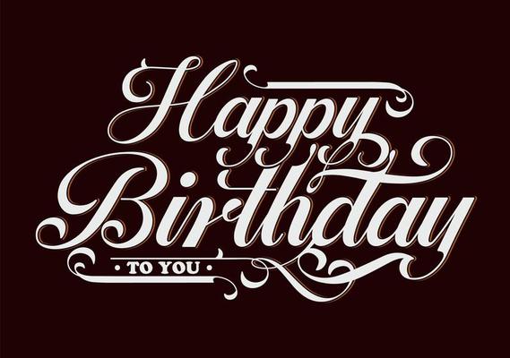 Happy birthday typographic and  lettering