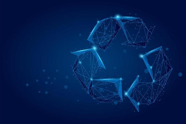 Abstract mash line and point recycle sign 