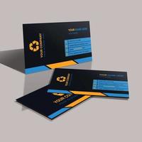 Diseño de plantilla de tarjeta de visita corporativa azul vector