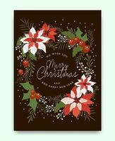 Merry Christmas greeting card pattern  vector