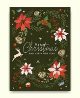 Merry Christmas greeting card pattern  vector