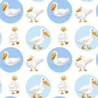Seamless duck walking and swimming vector