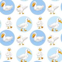 Seamless duck walking and swimming vector