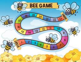 Boardgame template with bees flying vector