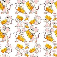 Seamless mouse with cheese vector