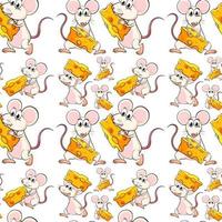 Seamless mouse with cheese vector