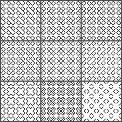 Black crosses seamless pattern set