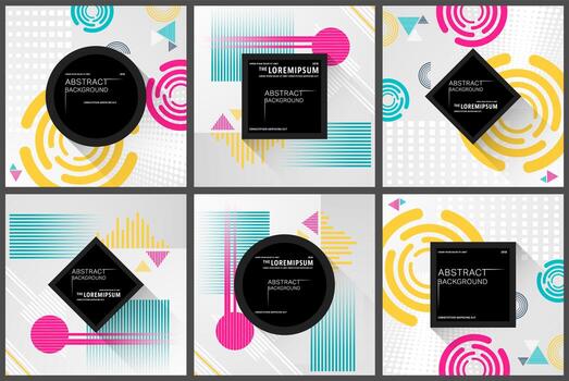 Abstract geometric pattern background set vector