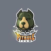 Pitbull head team logo vector