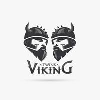 Gemelos cabeza de vikingo vector
