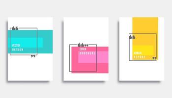 Abstract cover template design set. Vector illustration.