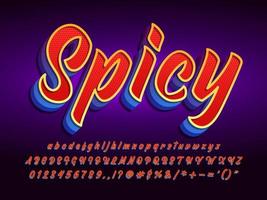 Hot Spicy Red Font vector