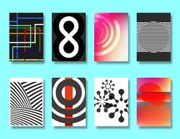 Set of various poster geometric design vector