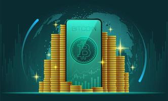 Cryptocurrency  graphic background vector