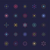 Fireworks icon collection set of various patterns.  vector