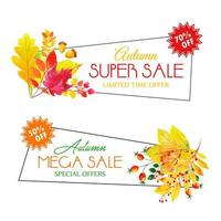 Beautiful Watercolor Autumn Labels Collection vector