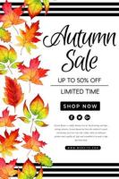 Beautiful Watercolor Autumn Leaves Sale Poster