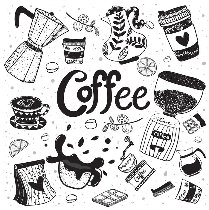 Coffee cup on hand drawn doodle background 1330185 Vector Art at Vecteezy