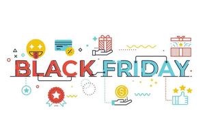 Black friday word lettering illustration vector