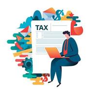 Online tax payment concept vector