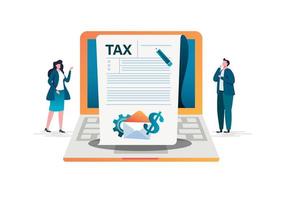 Online tax payment concept vector
