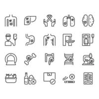 Cancer icon set vector