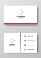 Elegant business card template with colorful stripes along bottom vector