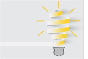 Inspiration concept paper roll light bulb vector