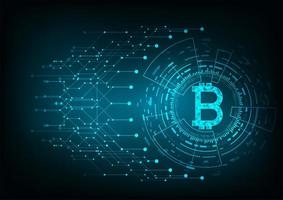 Abstract futuristic digital money bitcoin logo vector