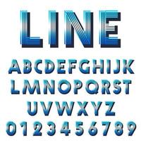 Retro font template. Set of letters and numbers lines design