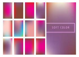 Set of soft color gradients background vector