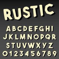 Alphabet font rustic design vector