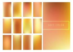 Set of soft golden gradients background vector