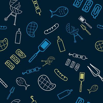 BBQ - Barbecue seamless pattern