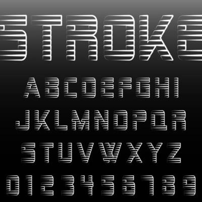 Alphabet font stroke design