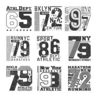 Tipografía de sello de camiseta número para insignia, apliques, camisetas de etiqueta vector