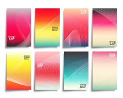 Abstract line waves with colorful gradient background vector