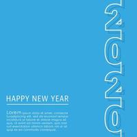 Plantilla de fondo 2020 feliz año nuevo. Diseño de línea mínima para tipografía, productos de impresión, folletos, portadas de folletos o tarjetas de invitación. vector