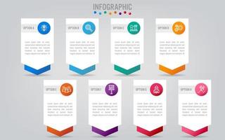 Business infographic labels template with 8 options vector