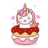 Cute Unicorn donut sweet cupcake cartoon, Kawaii food muffin