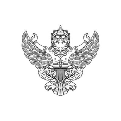 garuda buddha illustration vector drawing