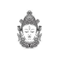 India Tara Buddha, Buddha Face illustration vector