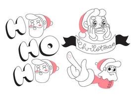 Navidad santa claus diseño minimalista de dibujos animados vector